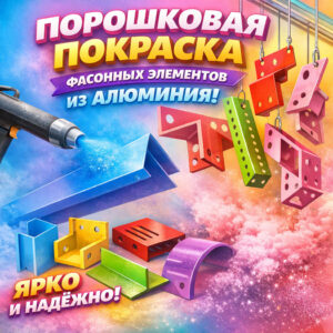 Порошковая покраска фасонных элементов из алюминия-сайт