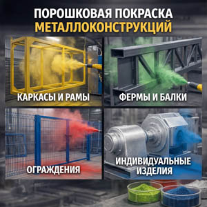 Порошковая покраска металлических изделий (металлоконструкций)