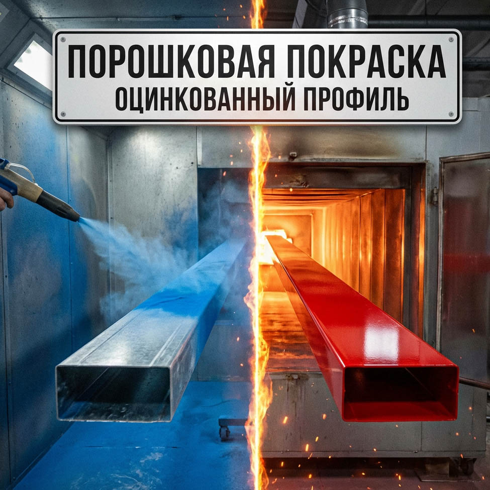 Порошковая покраска оцинкованного профиля-сайт