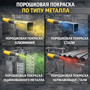 Порошковая покраска по типу металла