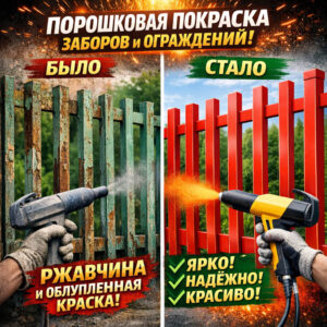 Порошковая покраска заборов и ограждений